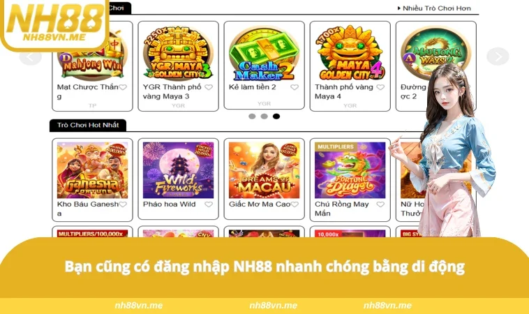 Bạn cũng có đăng nhập NH88 nhanh chóng bằng di động