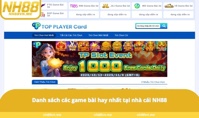 Danh sách các game bài hay nhất tại nhà cái NH88
