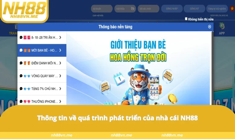 Thông tin về quá trình phát triển của nhà cái NH88