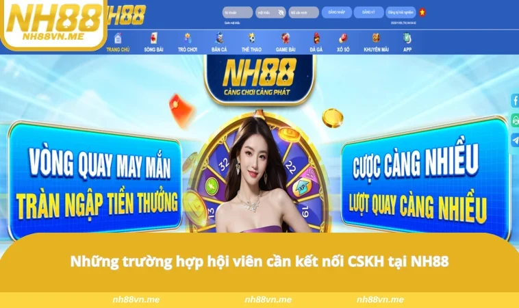 Những trường hợp hội viên cần kết nối CSKH tại NH88