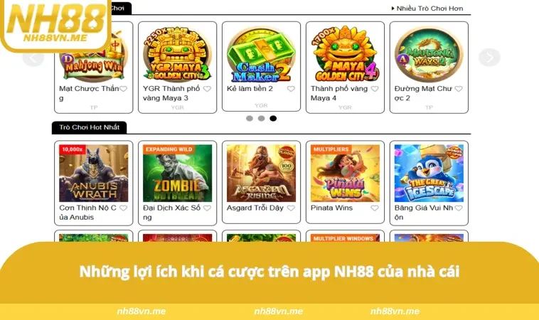 Những lợi ích khi cá cược trên app NH88 của nhà cái